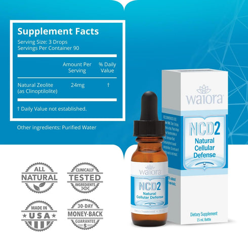 NCD2 Immune, .5 oz 90 Liquid Mineral Supplement, Advanced Cellular Support Formula, Daily Digestive & Detox, pH
