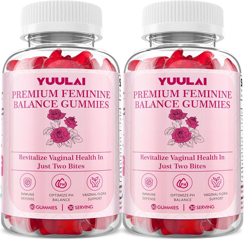 Pack of 2 Premium Feminine Balance Gummies, Hawaiian Pineapple Feminine Gummies for