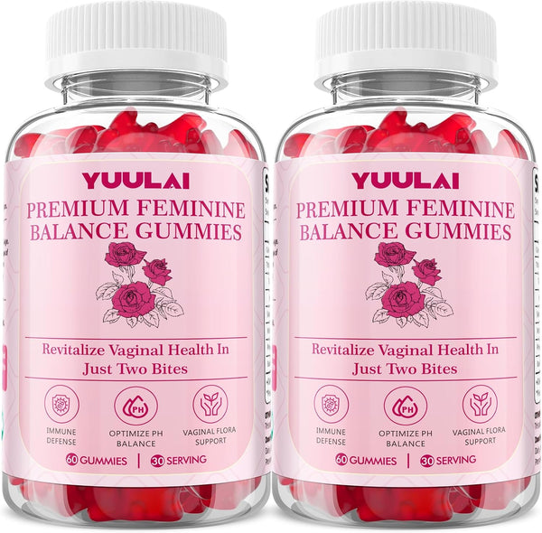 Pack of 2 Premium Feminine Balance Gummies, Hawaiian Pineapple Feminine Gummies for
