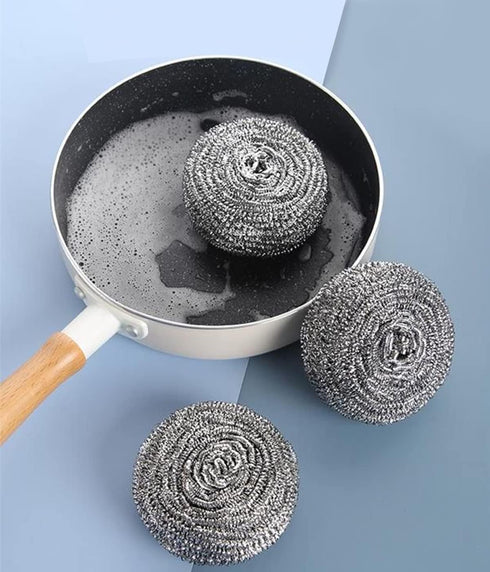 6Pcs Steel Wool Scrubbers, Flexible Pads for Cleaning Dishes, Pots, Pans, Grills, and Sinks