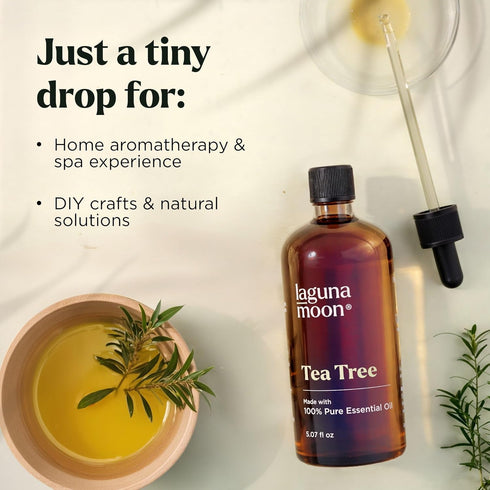 Lagunamoon Australian Tea Tree Essential Oil (150ml) - XXL Bottle for Candle Making & Aromatherapy