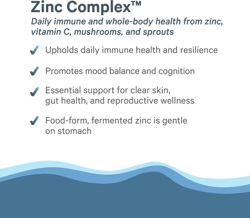 PURE SYNERGY Zinc Complex, Immune Support Supplement, Natural Vegan Zinc with Vitamin C and Organic Whole Foods