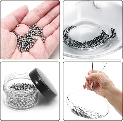 3 Pieces Decanter Cleaning Brush with 400 Cleaning Beads, Flexible Bottle Cleaning Tools for Wine Decanters, Goblets