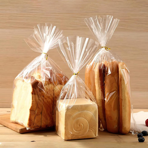 Reastar 30 Pack Bread Bags, Plastic Bread Bags with Ties for Homemade Bread, Clear Bagel Sandwich Bags, Bread Loaf Bags