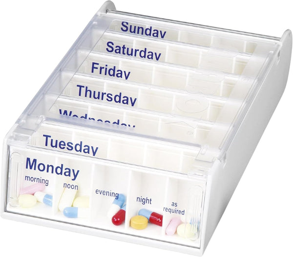 Patterson Medical Anabox Weekly Pill Organiser, 7 Day Pill Box, Handy Organised Tablet Dispenser/Container,