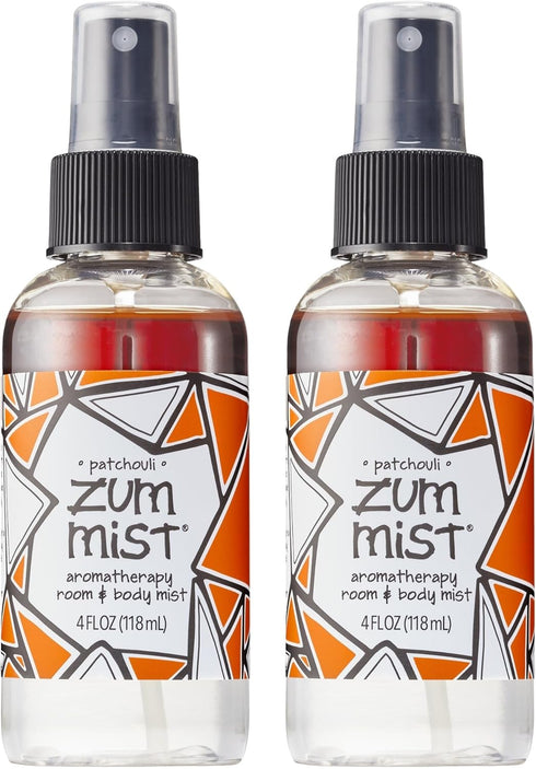 Indigo Wild Zum Mist Room & Body Spray, Aromatherapy Essential Oil Spray, Patchouli Scent, 4 fl oz (2 Pack)