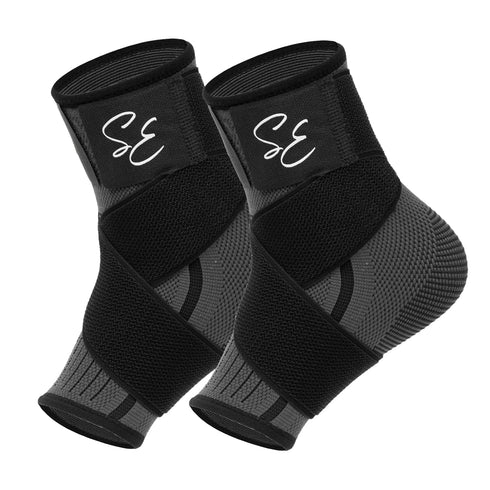 1 Pair Ankle Brace with Strap for Men & Women, Plantar Fasciitis Relief, Ankle Support Compression Sleeve Wrap