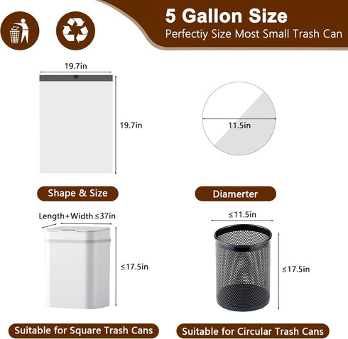 WOWSOLID 5 360 Count 1.2 15-20 4.5-5.5 Gallon Trash Bags Drawstring, Mil Thick Garbage Bags by , Fit Liners Liter, Gal