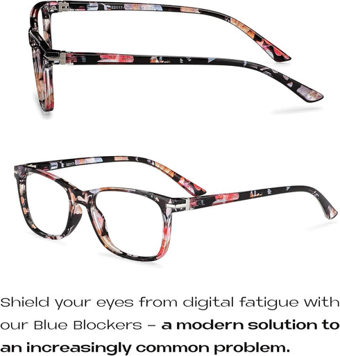 Readerest Blue Light Blocking Glasses, Thin Reflective Lens, Anti-Glare Computer Eyeglasses for Eye Strain Relief, UV