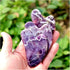 MESKEL Set 1 Amethyst Rough Stone Face Care Massage Tool Amethyst Roller Gua Sha Massage Natural Crystal Jade Massager
