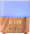wkao Wood Grain Diffuser, 10.1 Fl Oz Clock, Night Light, with Wireless Speaker