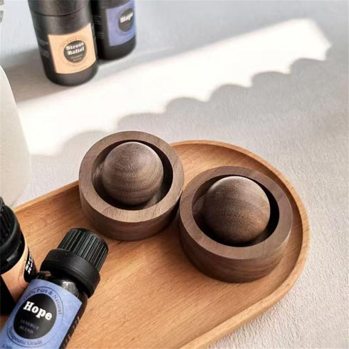 NUEAYMS Handmade Wooden Sphere Essential Oil Diffuser Natural Aromatherapy Decorative Long Scent Sphere Shaped