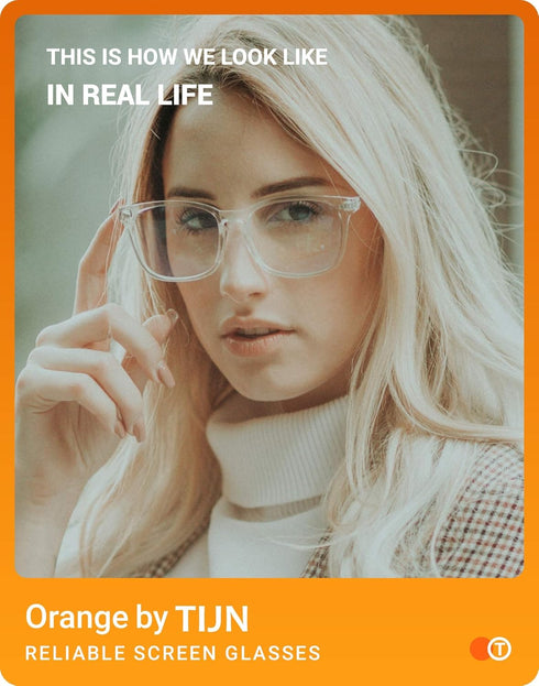 TIJN Gaming Glasses - Blue Light Blocking Glasses for Women Men, Anti Eyestrain Anti UV Glare (Transparent)