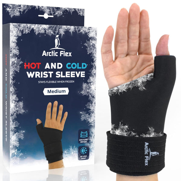 Arctic Flex Wrist Ice Pack Wrap - Extra Strength Hot & Cold Therapy - Reusable Sleeve for Pain Relief