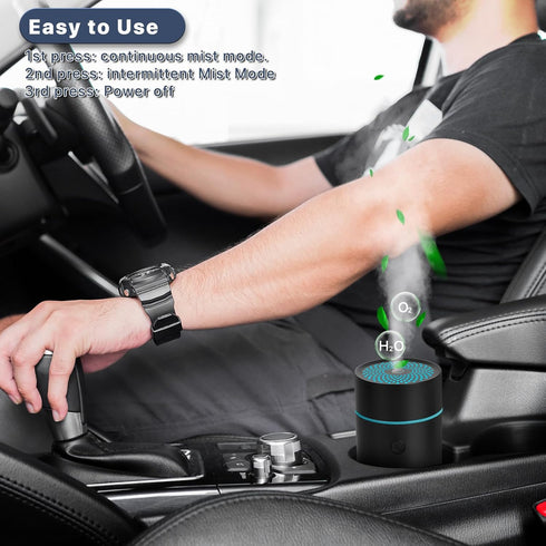 USB-Powered Mini Ultrasonic Mist Humidifier Essential Oil Diffuser for Vehicle - Car Diffusers for Essential Oils