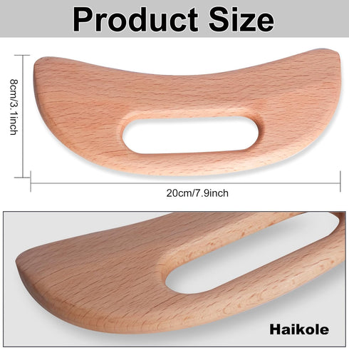 Haikole (A-Wood1) enttgo Body Gua Sha Tool Wooden Lymphatic Drainage Tool,Guasha Massage Tools for Anti Cellulite
