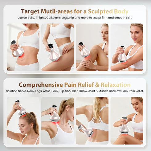 nanagoo Lymphatic Drainage Massager, Anti Cellulite Massage Tool For Belly & Thigh Stretch Marks & Cellulite Reduction
