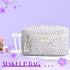 3 Pcs Quilted Makeup Bag - Large Floral Cosmetic Bag, Travel Toiletry Pouch for Women Gifts