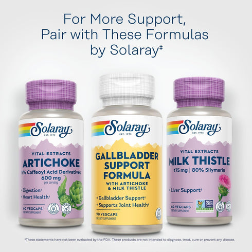 Gallbladder Support Formula, SOLARAY, Healthy Gallbladder & Liver Support, 30 Servings, 90 VegCaps
