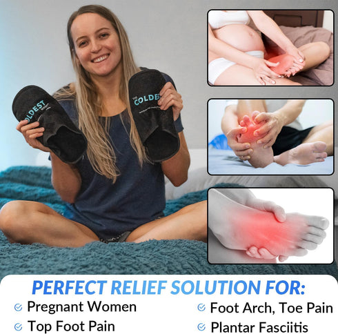 Pack Packs (2 Pack) THE COLDEST WATER Ice Slippers - Reusable Gel Ice Slippers for Arthritis Feet/Plantar