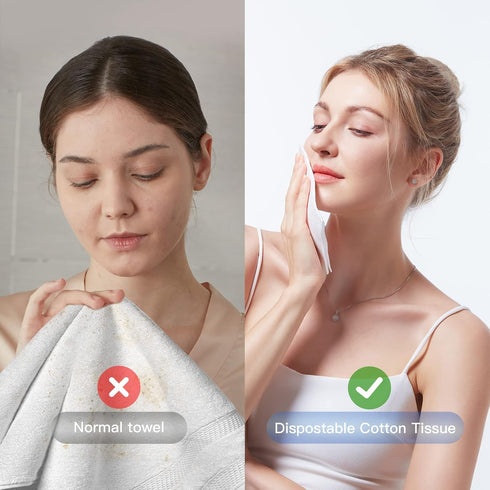 Winner Disposable Face Towels | 100% USA Cotton Face Towelettes, 110 Count, 2 Pack | Soft & Thick Makeup Remover Wipes