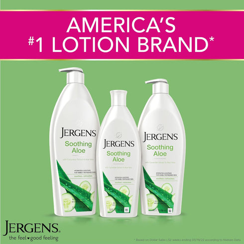 Jergens Soothing Aloe Refreshing Body Lotion - Aloe Vera Body and Hand Moisturizer, 21 Fl Oz