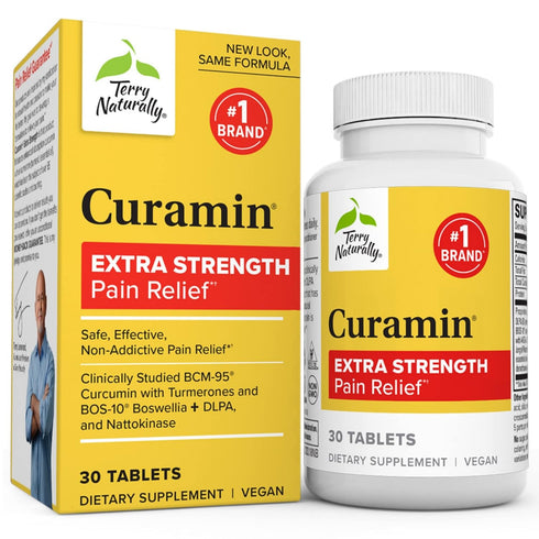Terry Naturally Curamin Extra Strength - 30 Tablets for Non-Addictive Pain Relief with Curcumin & Boswellia