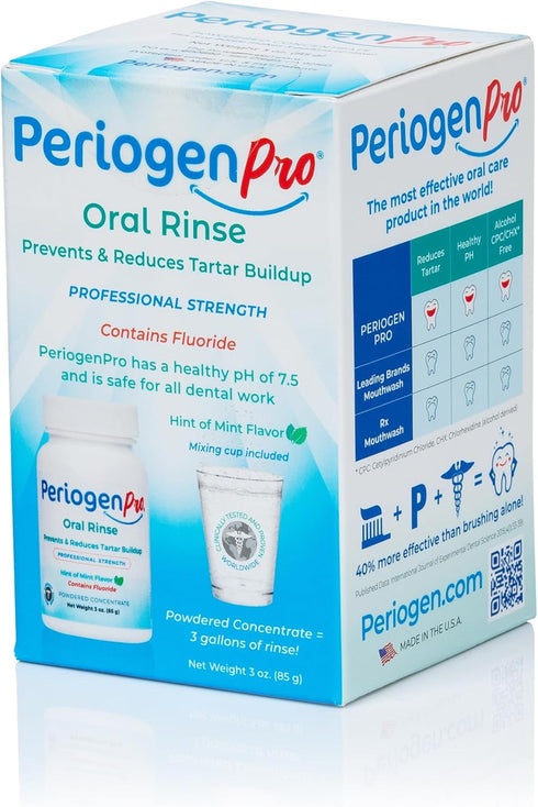 New PeriogenPro Oral Rinse - Prevents & Reduces Tartar Buildup, Professional Strength, Hint of Mint Flavor, 3 oz
