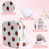 Teircno Period Bag for Women, Portable Corduroy Sanitary Napkin Storage Bag Strawberry Period Pouch with Zipper