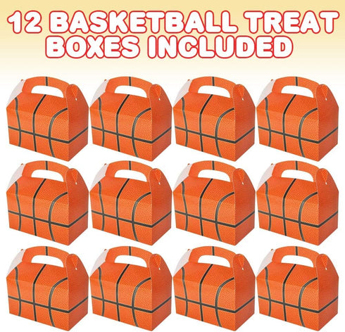 ArtCreativity Basketball Party Favor Gift Bags for Candy, Cookies, and Sports Themed Parties - Pack of 12 Cute