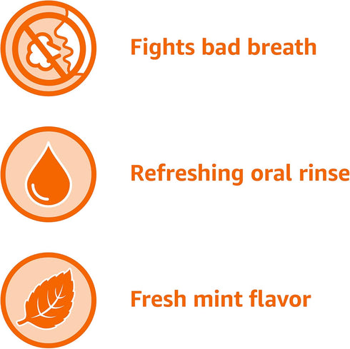 Amazon Basics Mint Mouthwash, Fresh Mint Flavor, 1 Liter, 33.8 Fl Oz (Pack of 1)