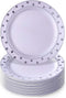 Silver Disposable Plates for Party, 20 Piece Heavy Duty Dinner Set, 7.5”