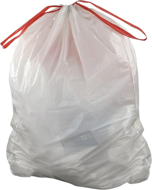 8 Gallon Drawstring Garbage Bags, White Kitchen Trash Bags, 120 Count