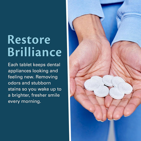 Overnight + Whitening Retainer Cleaner, FSA HSA Approved, 4 Month Supply, Removes Stains and Plaque by M3 Naturals