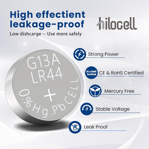 AG13 LR44 357 303 SR44 Battery, Premium Alkaline 1.5V Button Coin Cell Batteries, 20 Pack