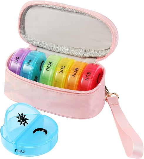 XHGWJSX Weekly Pill Organizer 2 Times a Day, Travel Pill Box 7 Day
