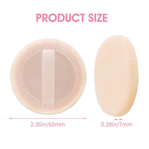 Sibba Loose Powder Puff, 12 Pieces Round Velour Face Makeup Compact Body Container for Setting Foundation Cream