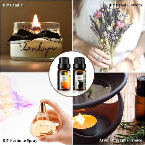 Refresh Essential Oil Set, 6x10ml Aromatherapy Oils for Air Purifier, Diffuser, Humidifier, DIY Candle