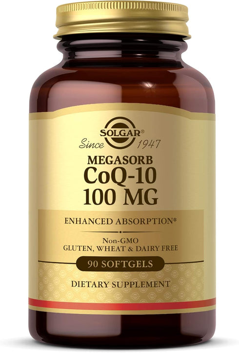 Solgar Megasorb CoQ-10 100 mg, 90 Softgels, Supports Heart Function & Healthy Aging, Non-GMO, Gluten Free
