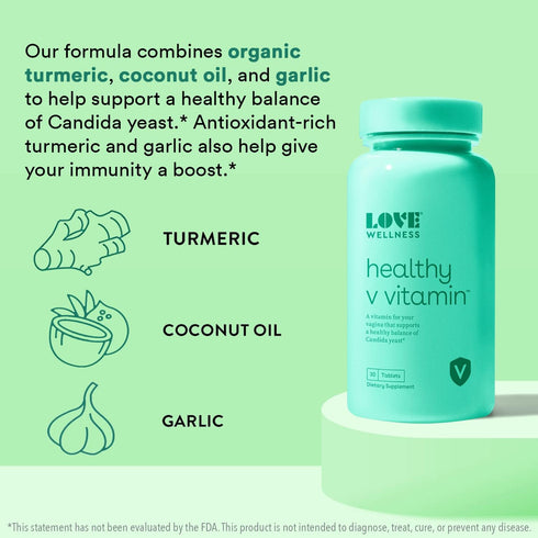 Love Wellness Women's Vaginal Health Supplement, Healthy V Vitamin - Maintains pH Balance, Gut Health & Supports