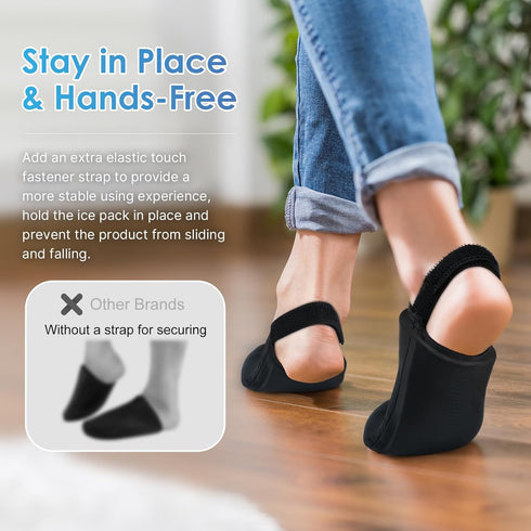 Pack 1 (2 Packs) ComfiTECH Foot & Toe Ice Sleeve for Forefoot Pair, Cooling Feet Application Wrap with Stretchable