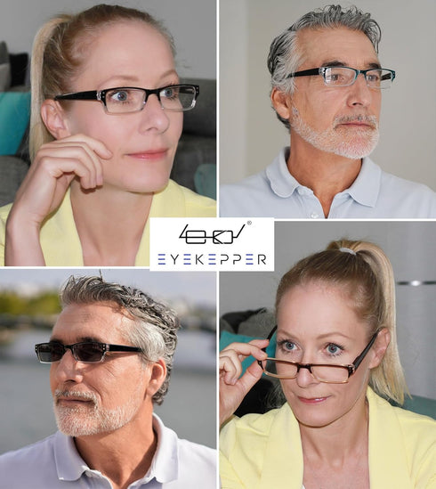 Eyekepper Reading Glasses - 4 Pack with Two-Tone Reader Sunglasses for Men and Women Reading Under The Sun
