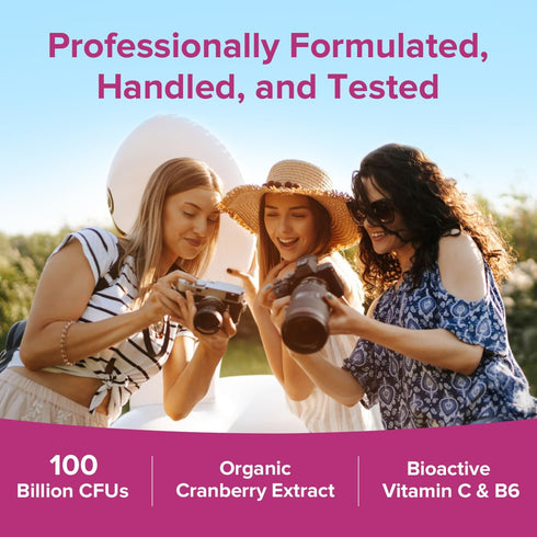 NewRhythm Probiotics for Women with P-5-P, Vitamin C & Organic Cranberry, 100 Billion CFU 18 Strains, 60 Capsules, No