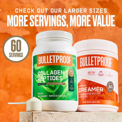 Bulletproof Dark Chocolate Energy Collagen Protein, 19.3 Ounces - Caffeine-Free Fuel with Vitamins & Antioxidants