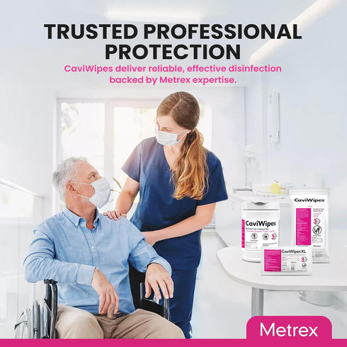 Metrex Settings, 160 (Pack 1) CaviWipes Disinfecting Towelettes Durable Non-Woven Disinfecting Wipes for Hard