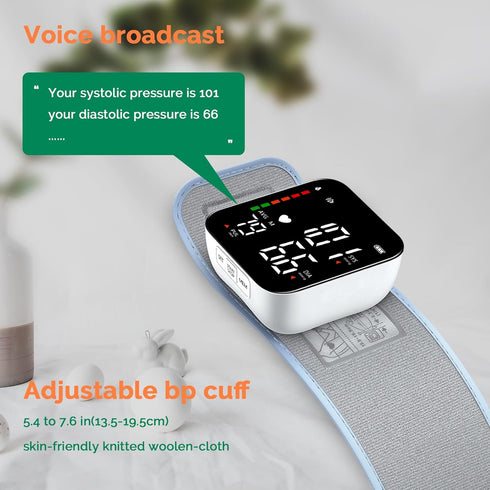 Wrist Blood Pressure Monitor - Automatic Talking Cuff with Digital Full Screen Display