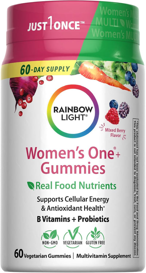 Rainbow Light Womens One + Multivitamin Gummies | 60 Count | Supports
