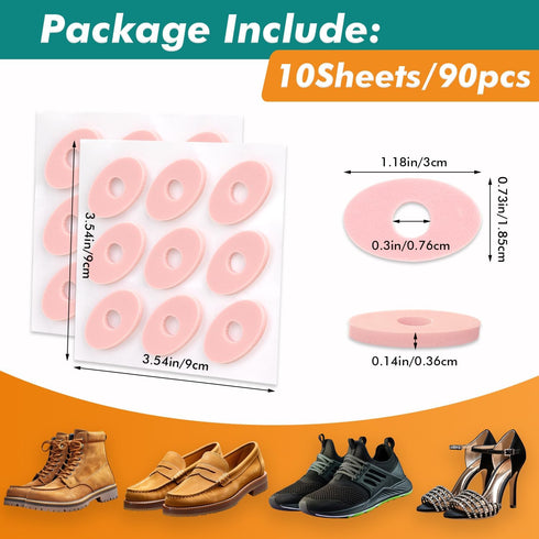 Corn Cushions, Self-Stick Callus Cushions for Toes, Feet, Protect Calluses and Reduce Friction - Oval Shape, 10 Sheets