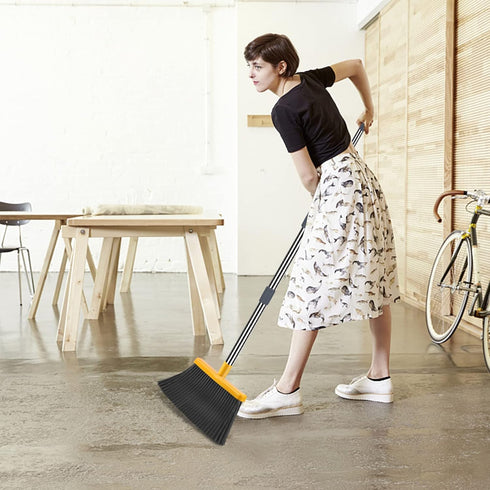 kelamayi Broom and Dustpan Set for Home, Stand Up Broom and Dustpan Combo for Indoor & Outdoor Sweeping