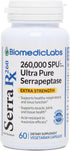 Serra-RX 260,000 SU Serrapeptase - Acid-Resistant Proteolytic Systemic Enzyme, Vegan, 60 Veg Capsules